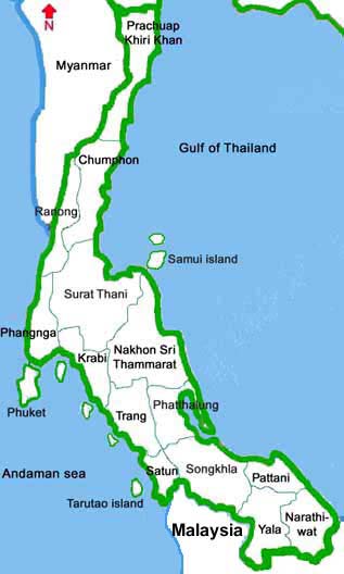 Thailand southern provinces