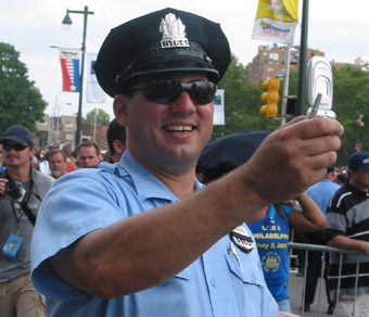 Cop with Phone