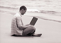 Laptop on the Beach