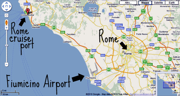 airport near rome cruise port