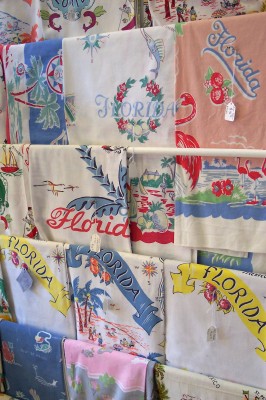 Florida Souvenir Tea Towels at a Flea Market (Scarborough photo)