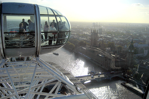 View from the London Eye of the Thames and Westminster (courtesy wallyg at Flickr Creative Commons)