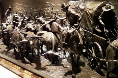 Paul Moore's magnificent sculpture of a cattle drive on the Chisholm Trail (Scarborough photo)