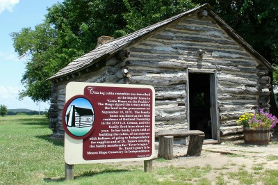 Front view of the reconstructed Little House on the Prairie (Scarborough photo)