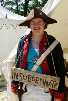 My teenager in costume, Yorktown Victory Center (Scarborough photo)