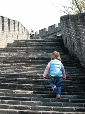 Watching your 3-year-old climb the Great Wall is an incredible reward for a mere 14-hour flight (courtesy Laura Bond Williams.)
