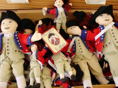 Dolls in period costume for sale, Colonial Williamsburg, Virginia (Scarborough photo)