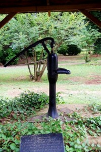 Helen Keller water pump at Ivy Green, Tuscumbia, Alabama (photo by Sheila Scarborough)