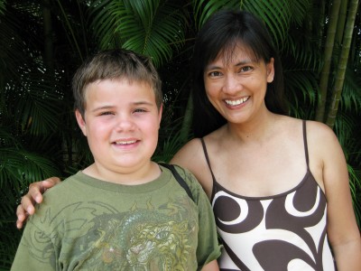 Liza, author of A Maui Blog, and my son