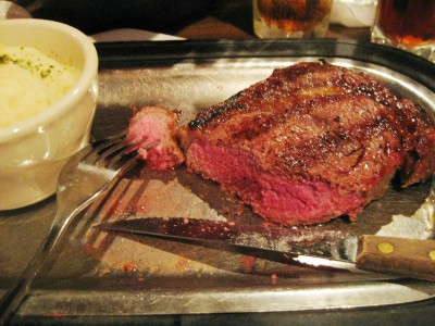 Fort Worth Stockyards Cattlemen's Steakhouse steak (photo by Sheila Scarborough)