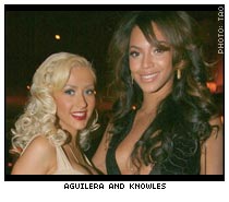 Christina Aguilera and Beyonce Knowles at TAO
