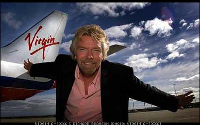 Virgin America Flies Into Vegas [photo: Richard Branson via Virgin America]