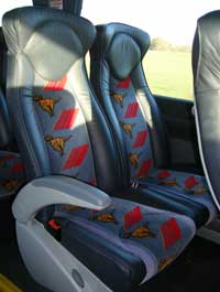 a pair of leather seats on the bus eireann bus