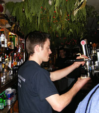 Christmas Pints being poured at Sean's Bar in Athlone