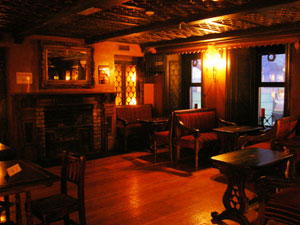 The Skeff bar upstairs fireplace