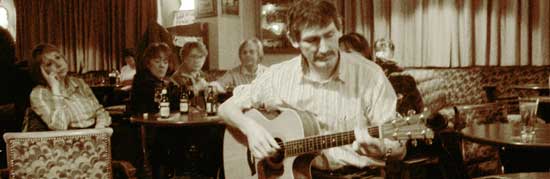 The fingerpicker performing at The Green Olive pub, Athlone