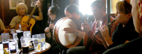 Traditional Irish music session in Seans bar in Athlone