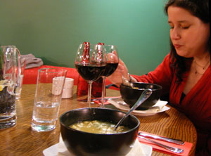 wifey sits at the table in divertamento restaurant in Athlone