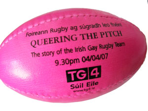 queering the pitch pink rugby ball from tg4