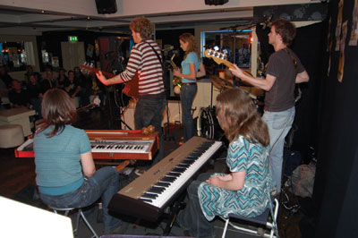 The Martin Staunton Band from behind at the 2007 Midland Songwriter Showcase
