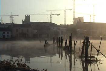 mist rising from the River Shannon at dawn