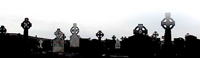 celtic crosses at a graveyard in Dingle, Ireland