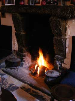 open fireplace in Sean's Bar, Athlone - oldest pub in ireland