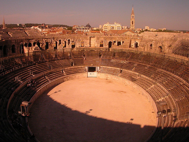 nimes arena roman ruins france
